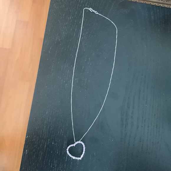 Jewelry - 10k White Gold Pink Heart Necklace